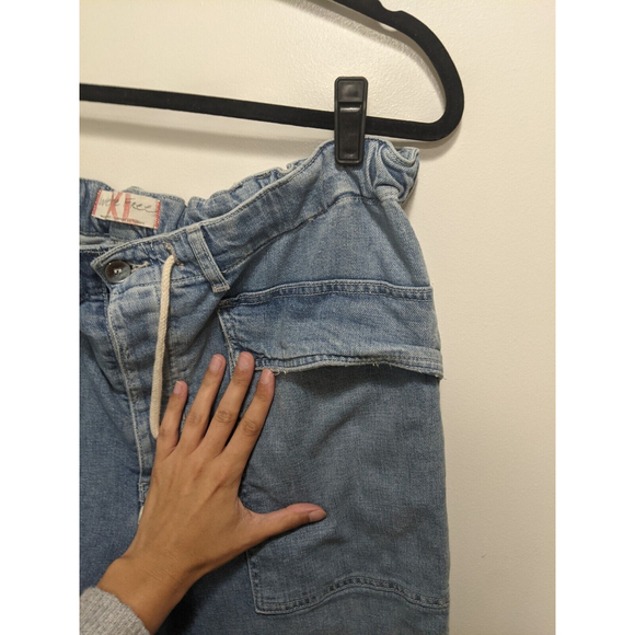 We The Free Lightwash City Slouch Mom Jeans Free People Drawstring Button Fly - Picture 4 of 11